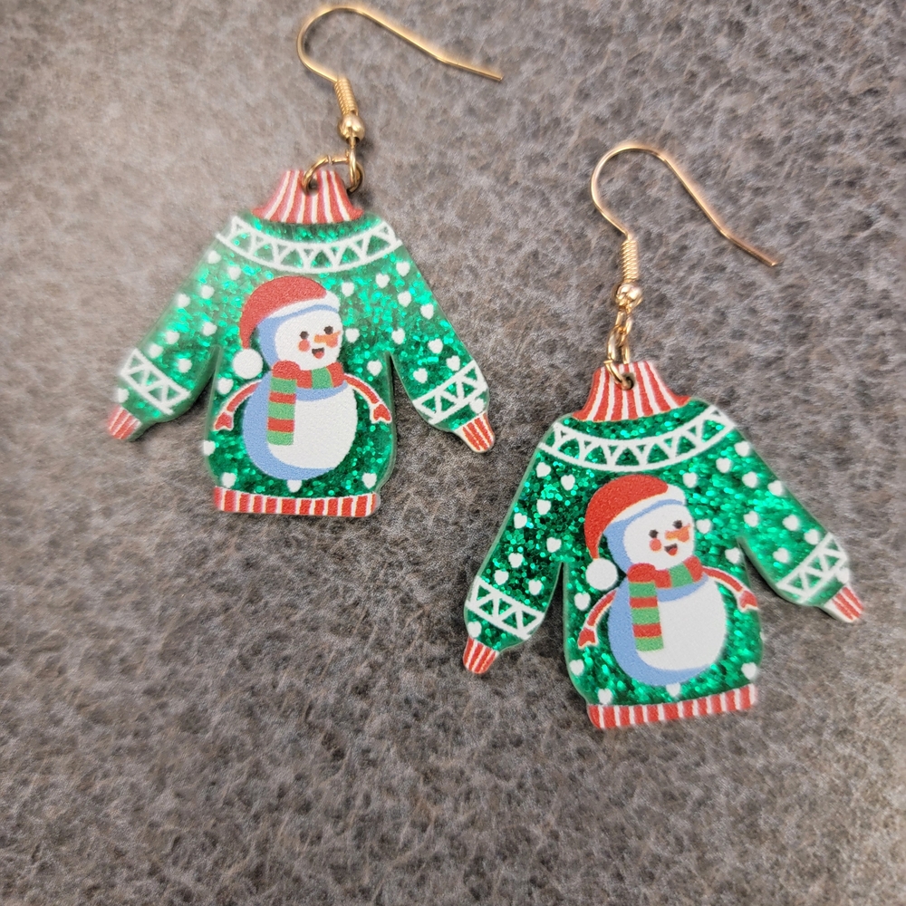 Festive Snowman Sweater Earrings